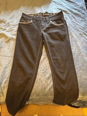 Rock Revival Men’s Rey Straight 32x32 Black Jeans